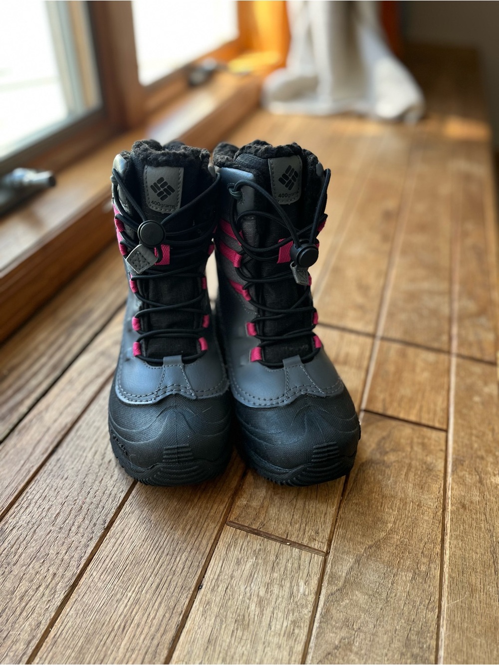 Columbia Kids Black and Pink Waterproof Snow Boots